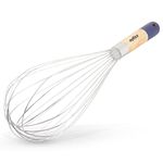 Zyliss E980209 Balloon Whisk, 32cm/12.5in, Wood/Steel, Hand Whisk/Baking/Mixing/Food Preperation, Responsibly Sourced Wood