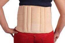 Orthowala ™ Lumbar Support (LS) Waist Belt for Men/Women Lower Back Pain Relief w/Dual Adjustable Straps - BEIGE (3XL (50-54 Inches))