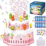 Eaglestone Cake Automatic Bubble Machine, 15000+ Bubbles Per Minute for Kids Toddlers, 13-Holes Bubbles Wand Maker Toys for Indoor Outdoor Birthday, Wedding, Parties, Gift for Kids Age 4 5 6 7 8