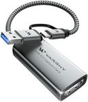 WARRKY Video Capture Card, 2-in-1 USB 3.0 USB A/C HDMI Capture Device, 4K Input 1080P 60FPS Low Latency Game Capture Card for Streaming & Recording, Compatible with PS5, Nintendo Switch, Xbox, PC, Mac
