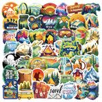 jixiejumo Outdoor Camping Stickers 50 Pcs, Hiking Wilderness Nature Adventure Travel Camp Vinyl Merch Gift Waterproof Sticker Pack for Laptop, Water Bottle, Luggage, Kids, Adults, Camper