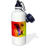 3dRose 7480_1 wb_12648_1 Water Bottle, Aluminum, White