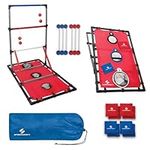 Sportcraft 2-Team Ladder Bean Bag Toss - Combination Game, 8 Bean Bags, 6 Bolas, 2 Score Bars - 2-in-1 Outdoor Game, Easy Assembly, Carry Bag Included, Family Fun for Ages 15 and Over, Play Anytime