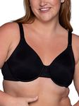 Vanity Fair Women's Beauty Back Smoothing Bra, Minimizes Bust Line Up to 1.5", Non Padded Cups Up to H, Opaque, Midnight Black, 40D