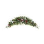 U'Artlines Christmas Swag for Front Door Artificial Decorative Swag Decoration with Pine Cone, Berries for Indoor & Outdoor Window Wall Fireplace Mantle Home Holiday Xmas Decor (43" Green)