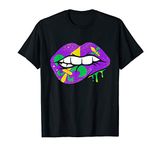 Mardi Gras Shirts for Women Men Fleur De Lis Sexy Lips T-Shirt