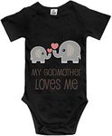 Migrater My Godmother Loves Me Funny Cute Novelty Infant One-Piece Baby Bodysuit, Black, 6-12 Months