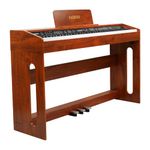 Kadence Digital Piano GEN25 DP02 - Weighted 88 Progressive Hammer Action Keys Piano with French Dream chip, Brown Wooden Stand, Triple Pedal, Music Stand and Midi Port (GENERATION 2025)