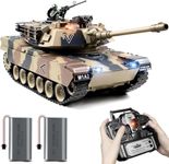 Supdex 1:18 RC Tank, 2.4Ghz US M1A2 Abrams Remote Control Tank Model Toys, Battle Army Tank with Smoke Effects, Light and Sound, RC Military Truck for Adults and Kids That Shoots BBS and Water Bombs