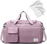 NPBAG Duffel Bag for Women, Sports Gym Bag with Wet Pocket & Shoes Compartment, Lightweight Weekender for Overnight, Travel Carry on Tote, Water Resistant (Plum)