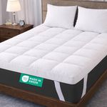 ACRALI HOME Small Double Mattress Topper 4 Inch/10cm Quilted, Hypoallergenic Thick Breathable Mattress Topper Small Double Bed Extra Deep with Strong Corner Straps for Luxury Comfort