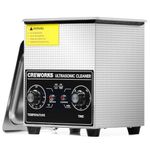 CREWORKS Ultrasonic Cleaner w Heater and Timer, 2L Professional Ultrasonic Cleaning Machine, Sonic Cavitation Machine w Knobs for Professional Jewelry Watch Glasses Cleaning More Stainless Steel