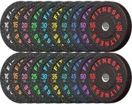 HANDBODE 2-Inch High-Bounce Bumper Plate, Olympic Weight Plates 650 lb Set