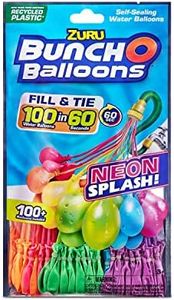 Bunch O Balloons Neon Splash 100+ Rapid-Filling Self-Sealing Neon Water Balloons (3 Pack)