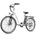 Heybike Cityscape Electric Bike 350W(Peak 500W) Electric City Cruiser Bicycle Up to 40 Miles Removable Battery, 7-Speed and Dual Shock Absorber, 26" Electric Commuter Bike for Adults