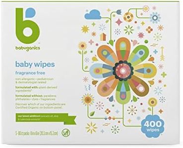 Babyganics Baby Wipes, Unscented Diaper Wipes , 400 Count, (5 Packs of 80), Non-Allergenic and formulated with Plant Derived Ingredients