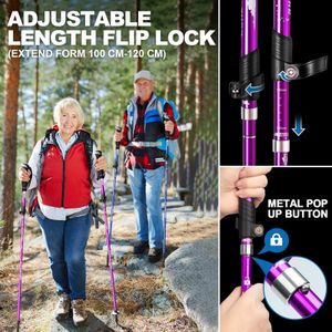COVACURE Collapsible Walking Poles, 2-Pack – Lightweight Trekking Sticks