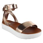 MIA Women's Ellen Flat Sandal, Rose Gold, 4.5 UK