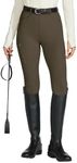 Willit Women's Riding Pants Full Seat Silicone Breeches Equestrian Horseback Riding Tights with Zipped Pocket Brown XS