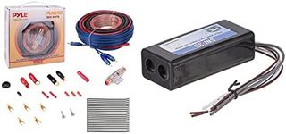 Pyle Car Stereo Wiring Kit - Audio Amplifier & Subwoofer Speaker Installation Cables (4 Gauge), Blue (PLAM40) & PAC SNI-35 Variable LOC Line Out Converter