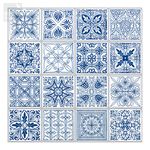 Tic Tac Tiles 25cm x 25cm 10-Sheets Peel and Stick 3D Tile Sticker Self Adhesive Stick on Wall Tile for Kitchen Backsplash and Bathroom in Talavera Blue and White (Portuguese Blue)