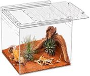 KAKOOTI Reptile Terrarium,6.8"*6.8"*6" Reptile Breeding Box, Magnetic Acrylic Enclosure，for Tarantula，Hermit Crab，Jumping Spider，Iguana，Leopard Gecko，Bearded Dragon, Insect, Mantis, Scorpions.