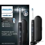 SONICARE Philips Protectiveclean 5100 Gum Health, Rechargeable Electric Toothbrush With Pressure Sensor, Black Hx6850/60, 1 Count - Adult