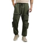 NOBERO Men's Relaxed Sweatpants (1M-BWJG-R0112_Olive Green