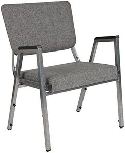 Flash Furniture HERCULES Series 1000 lb. Rated Gray Antimicrobial Fabric Bariatric Medical Reception Arm Chair with 3/4 Panel Back