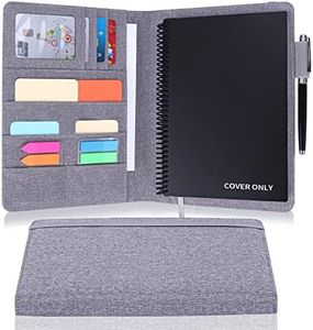 Folio Cover For Rocketbook, Portfolio Organizer, Waterproof Fabric, Multifunctional Organizer with Pen Loop, Business Card Holder, fits A5 Size Notebook, 8.8" x 6" inch, (Gray)