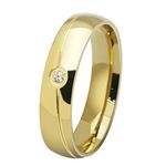 AMDXD Unisex Friendship Ring Jewellery 18 Carat Gold-Plated With Stainless Steel Gold