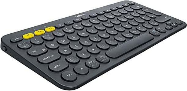 Logitech K380 Wireless Multi-Device Keyboard for Windows, Apple iOS, Apple TV Android or Chrome, Bluetooth, Compact Space-Saving Design, PC/Mac/Laptop/Smartphone/Tablet, QWERTY UK Layout - Black