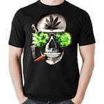 Gecaitez Men's Graphic T Shirts-Cool Fruits Graphic Tees for Men, Smoking Skull, X-Large