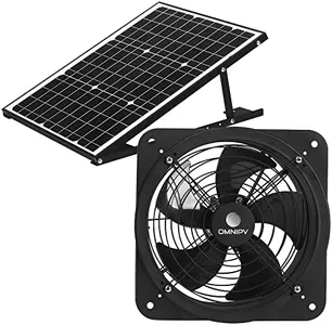 OmniPV Solar Powered Wall Mount Exhaust Fan, 35 Watt (for Home, Garage, Workshop, Greenhouse, RV, Outdoor Garden, etc.)