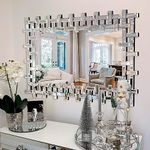 Autdot Living Room Mirror Wall Decor, 36'' X 24'' Elegant Decorative Mirror with Beveled Glass Frame, Large Wall Mirror for Entryway, Bathroom, Dining Room