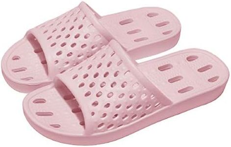 WOTTE Shower Sandals Women Quick Drying Bath Slippers Non Slip Dorm Shoes, Pink, 8