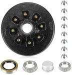 12" x 2" Brake Drum Kit 8 on 6.5" Bolt Circle Brake Drum Kits for 7K 7,000lbs Load Trailer Axle