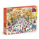 Galison 9780735380202 Michael Storrings Fall 1000 Piece Puzzle Fun and Challenging Activity with Bright and Bold Artwork of Central Park During Autumn for Adults and Families, Multicoloured