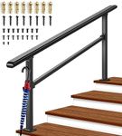 Updated Handrails for Outdoor Steps 4 Steps, Versatile Stair Handrail Transitional Rail Porch Railing with Hook and Installation Kit (3-4 Step)
