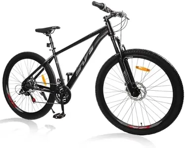 SmiloSprk Mountain Bike for Men/Women, 27.5" Sizes, 21-Speed Twist Shifting, Disc Brakes, Adult MTB Bicycle with Suspension Fork, Easy Assembly, Ideal for Adventurers, Black(ZT)