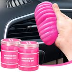 vioview 2 Pack Car Cleaning Gel, Pink Car Cleaning Putty, Universal Auto Detailing Tools Car Slime for Air Vent, Dashboard and Keyboard, Auto Accessories for Women