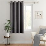 MIULEE Blackout Curtain for Living Room, Super Soft Black Out Curtain with Eyelet, Thermal Insulated Room Darkening Window Drape for Bedroom W46 X L54 inch Grey, 1 Panel