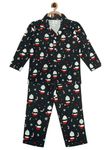 Hippodrome Kids Boys Girls Baby Flannel Winter Warm Printed Night Suit (12-18 Months, Blue Christmas Santa Claus 2022)