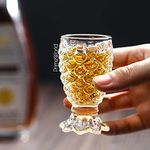 PrimeWorld Pineapple Crystal Clear Shot Glass Set of 6 Pcs for Vodka Shot, Tequila Shot, Liquor Shot, Wine Tasting, Cocktail Pour, Bar Accessory & Home Decor