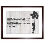 Wee Blue Coo Quote Banksy Die Twice Name Last Time Balloons Framed Art Print