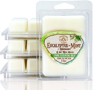 Way Out West Candles Scented Wax Melts for Wax Warmers - Highly Fragrant Air Freshener - 4 Pack Set of 6 Melt Cubes with Essential Oils - Made in USA by (4, Eucalyptus Mint)