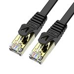 Veetop 5 m x 2 pieces LAN cable, cat 7 network cable, patch cable for 10 Gigabit Ethernet, flexible and robust with gold-plated RJ45. Black