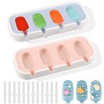 WMKGG Mini Popsicle Silicone Molds for Kids, 2 Pieces Classic Homemade Ice Pop Molds with Sticks and Lid, Stackable Ice Cream Molds