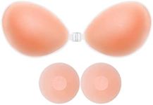 ANASH Sticky Bra, Stick on Bra for Women with 2 Nipple Covers, Women Silicone Strapless Bra, Backless Bra for Partywear,Weddings, Push up Bra Ideal for Off Shoulder (UK, Cup & Band, B, 1, Skin)