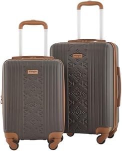 Wrangler 22" and 18" Heartland 2-Piece Carry-On Luggage Set, Chocolate